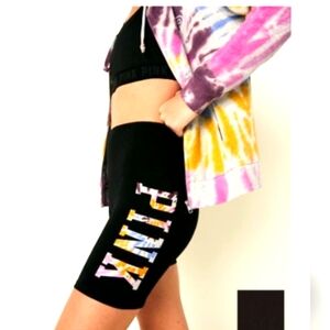 Nwtib, VS PINK black tie dyed logo bike shorts